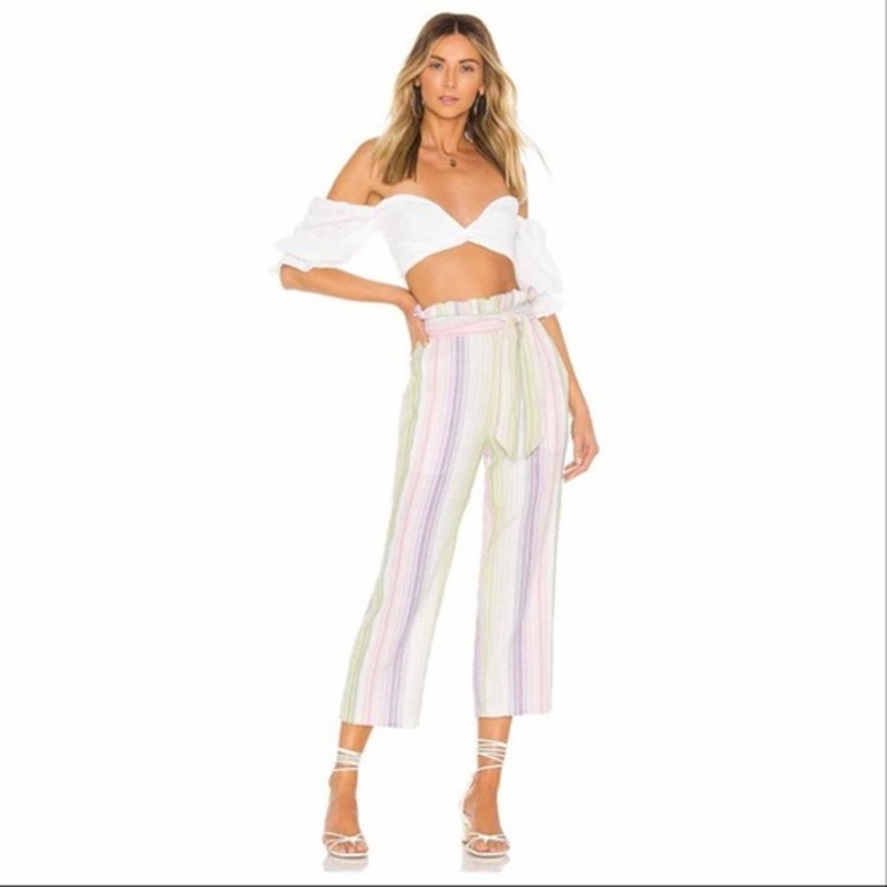 Majorelle Pastel Rainbow Paper Bag Waist Pants